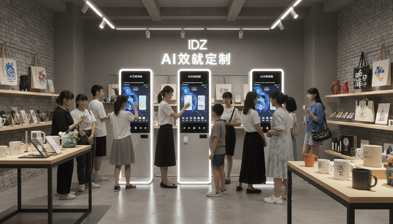 爱定智AI文创定制设备入驻多家线下文创店，开启即时定制新体验