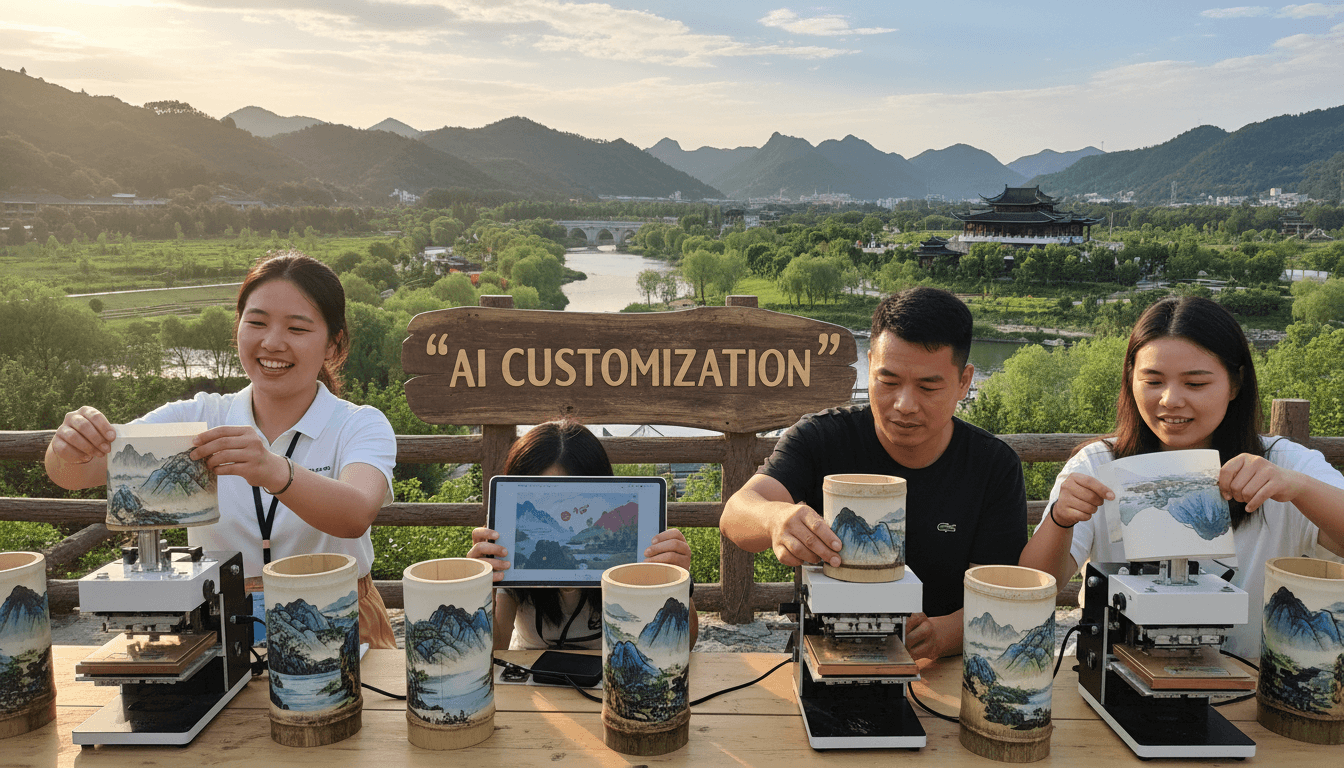 景区文创竹摆台制作全流程:AI定制让游客带走独特记忆