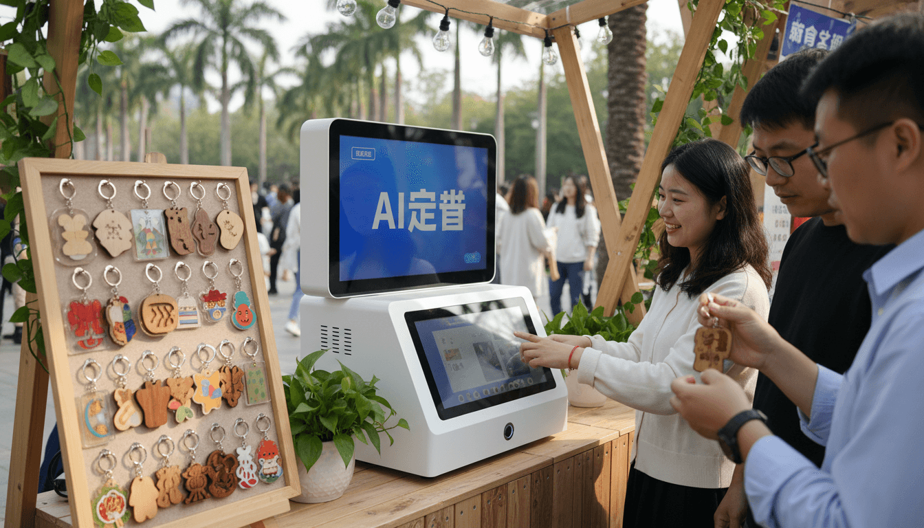 爱定智助力公园文创升级：AI钥匙扣定制设备受青睐