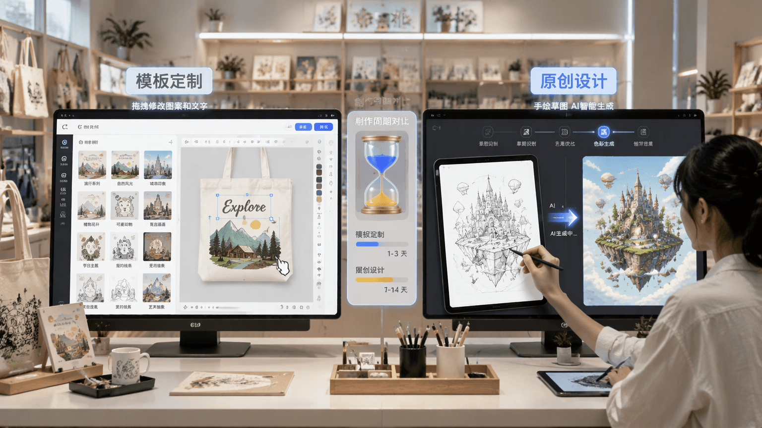 文创店AI定制:固定模板修改还是从零原创生成?制作周期怎么选