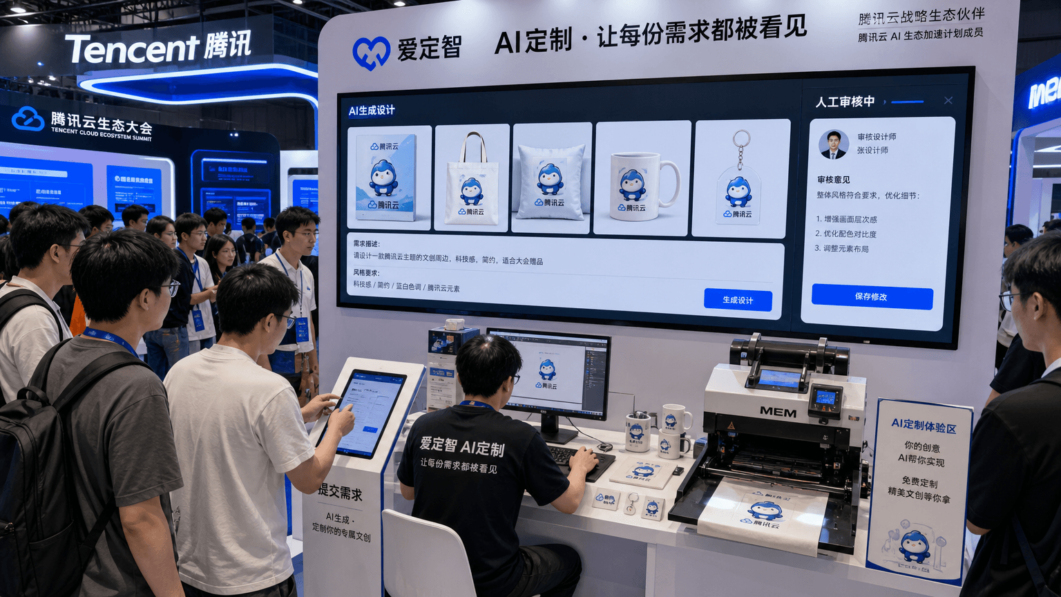 爱定智亮相腾讯云生态大会：现场AI生成与人工审核即时交付文创赠品